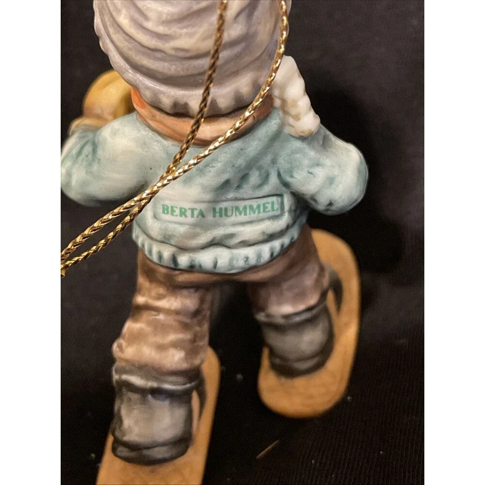 Vintage Studio Hummel Christmas Ornament  1997 Boy w/ Snowshoes On